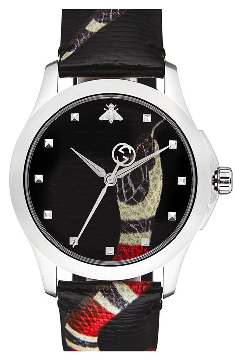 black rubber gucci watch|Gucci snake watch leather.